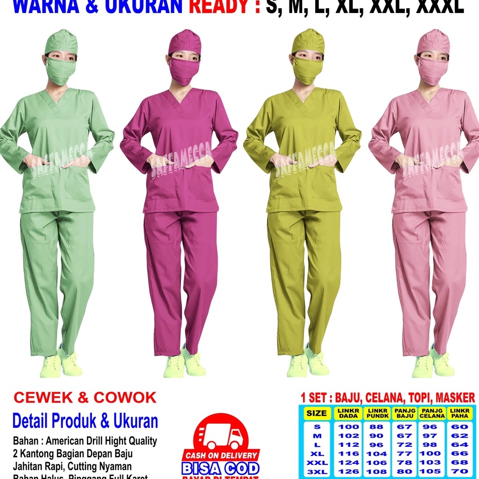 Jual Termurah BAJU OK BAJU OKA SCRUB PERAWAT BAJU MEDIS BAJU JAGA ...