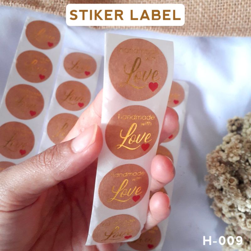 Jual Design Sticker Label Handmade With Love Pcs Stiker Segel Label Baking Hampers Kado