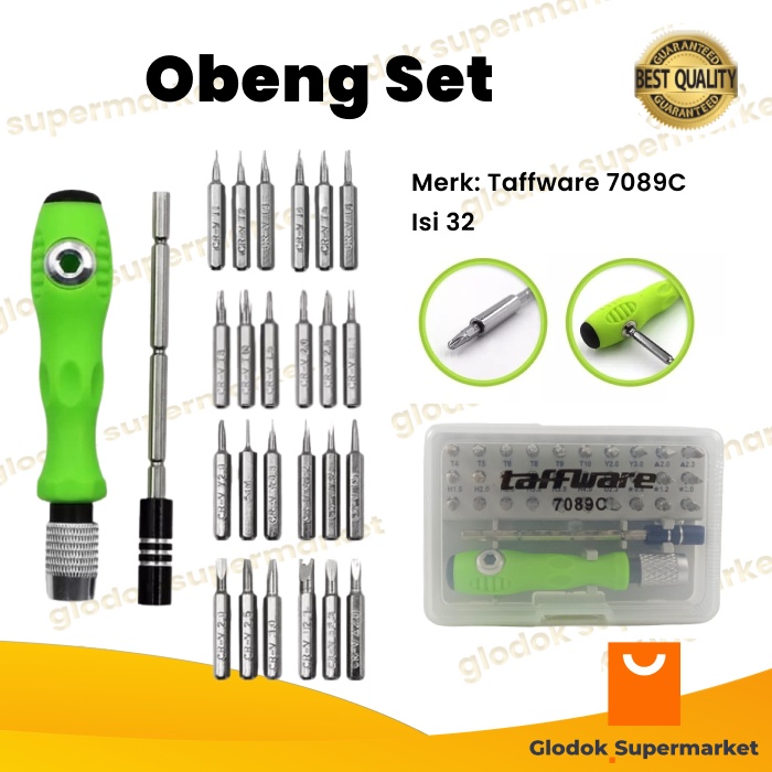 Jual Obeng Set 32 in 1 Taffware 7089C Screwdriver Plus Minus Star ...