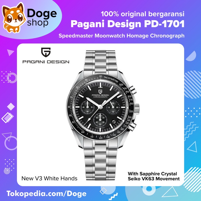 Jual PAGANI DESIGN PD1701 CHRONOGRAPH SEIKO VK63 ALT SPEEDMASTER
