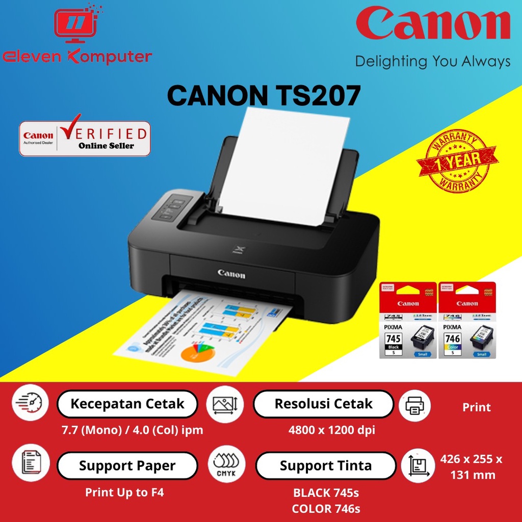 Jual Printer Canon Pixma Ts207 Shopee Indonesia 7228