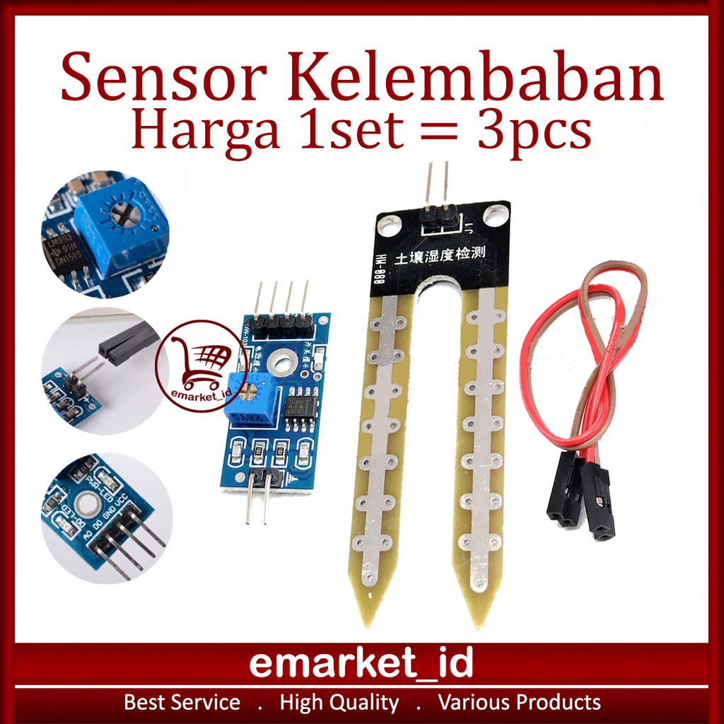 Jual Modul Sensor Kelembaban Tanah / Module Deteksi Soil Moisture ...