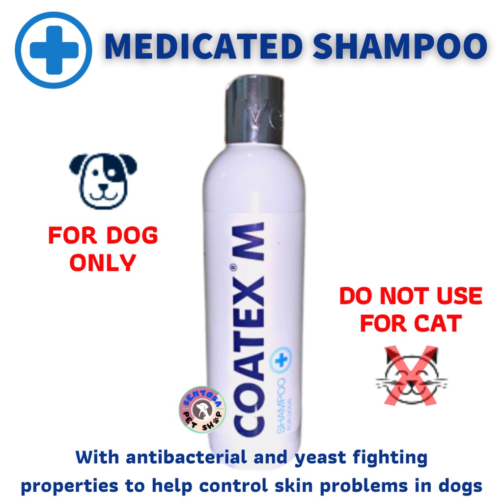 Jual Coatex Medicated Shampoo Vetplus 250 ml Shampoo anti jamur dan bakteri anjing Shopee