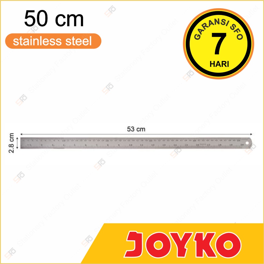 Jual Penggaris Besi Joyko 50cm Rl St50 Stainless Steel Ruler 50 Cm