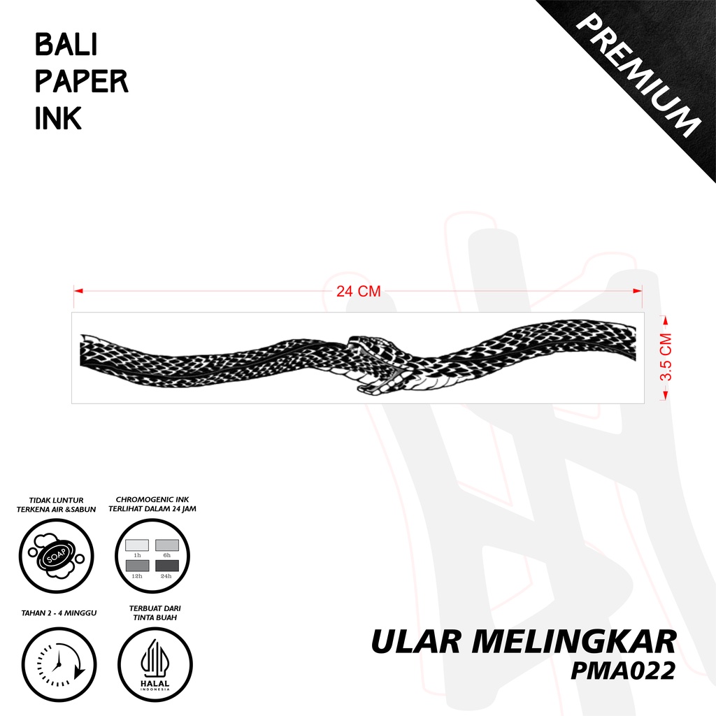 Jual Ular Melingkar PMA022 - Premium Tattoo - By Bali Paper Ink ...