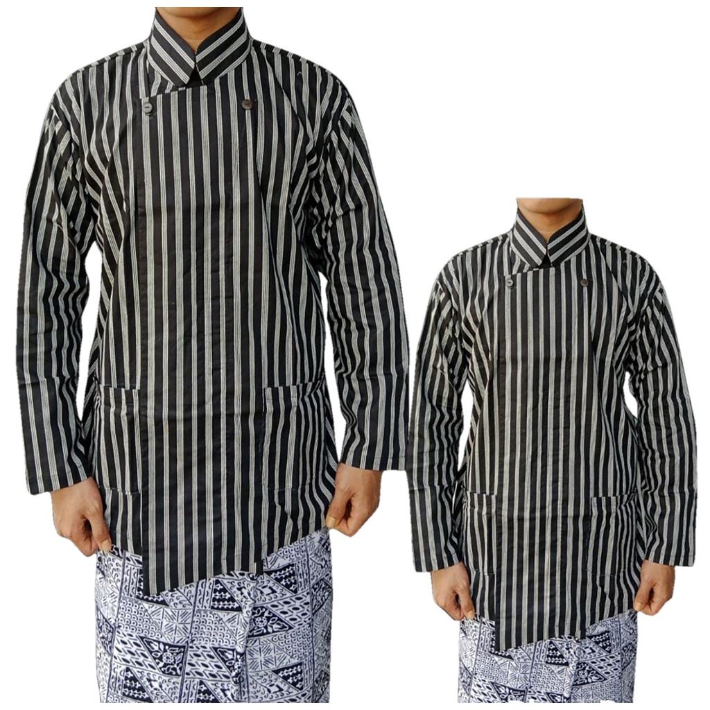 Jual Baju Surjan Jawa Motif Lurik Jawa Khas Jogja Hitam Putih | Shopee ...
