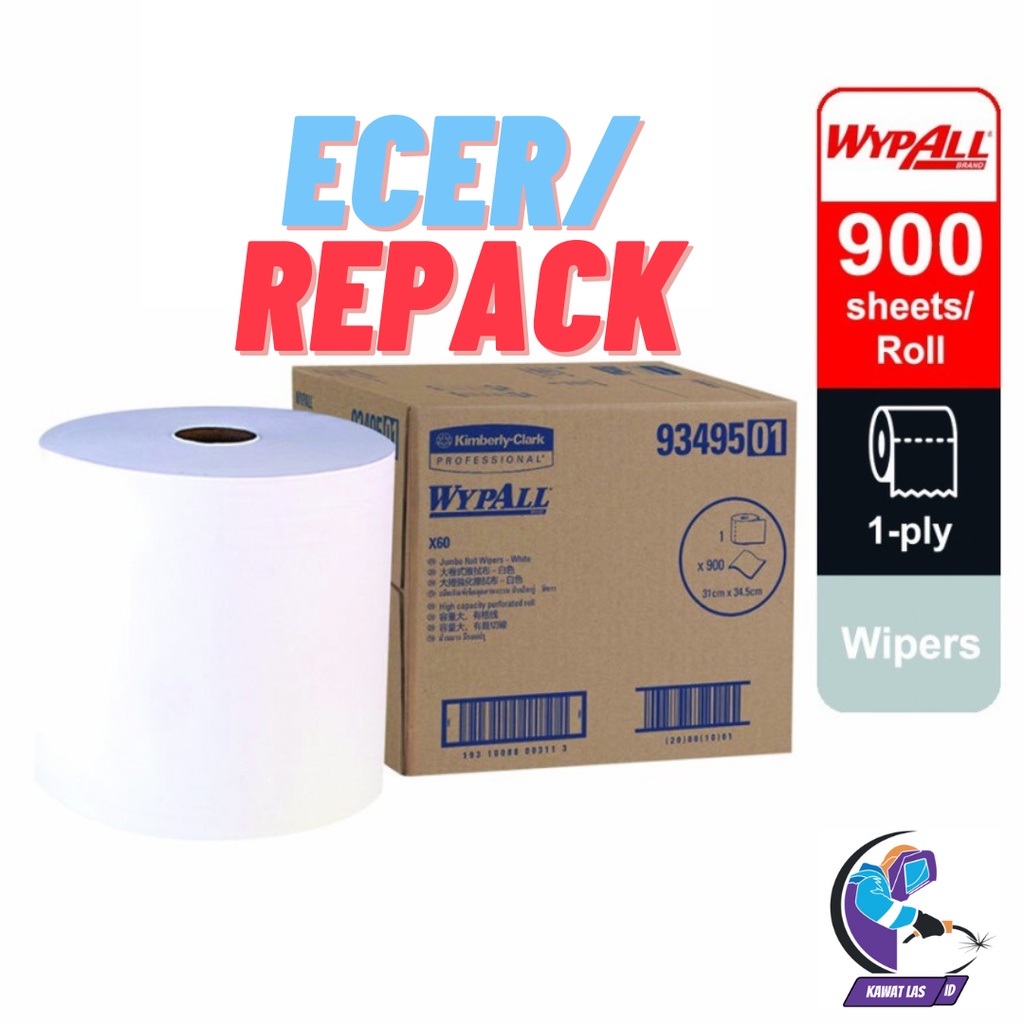 Jual KIMBERLYCLARK WYPALL X60 TISSUE JUMBO ROLL PENGGANTI KAIN MAJUN/LAPWYPALL X60 (REPACK