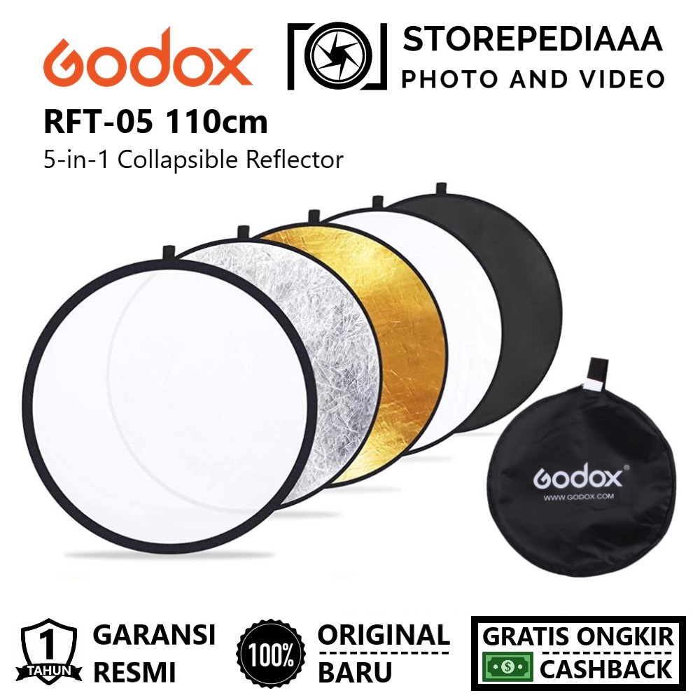 Jual Godox RFT-05 110cm Reflector 5-in-1 Collapsible Round 110 Cm ...