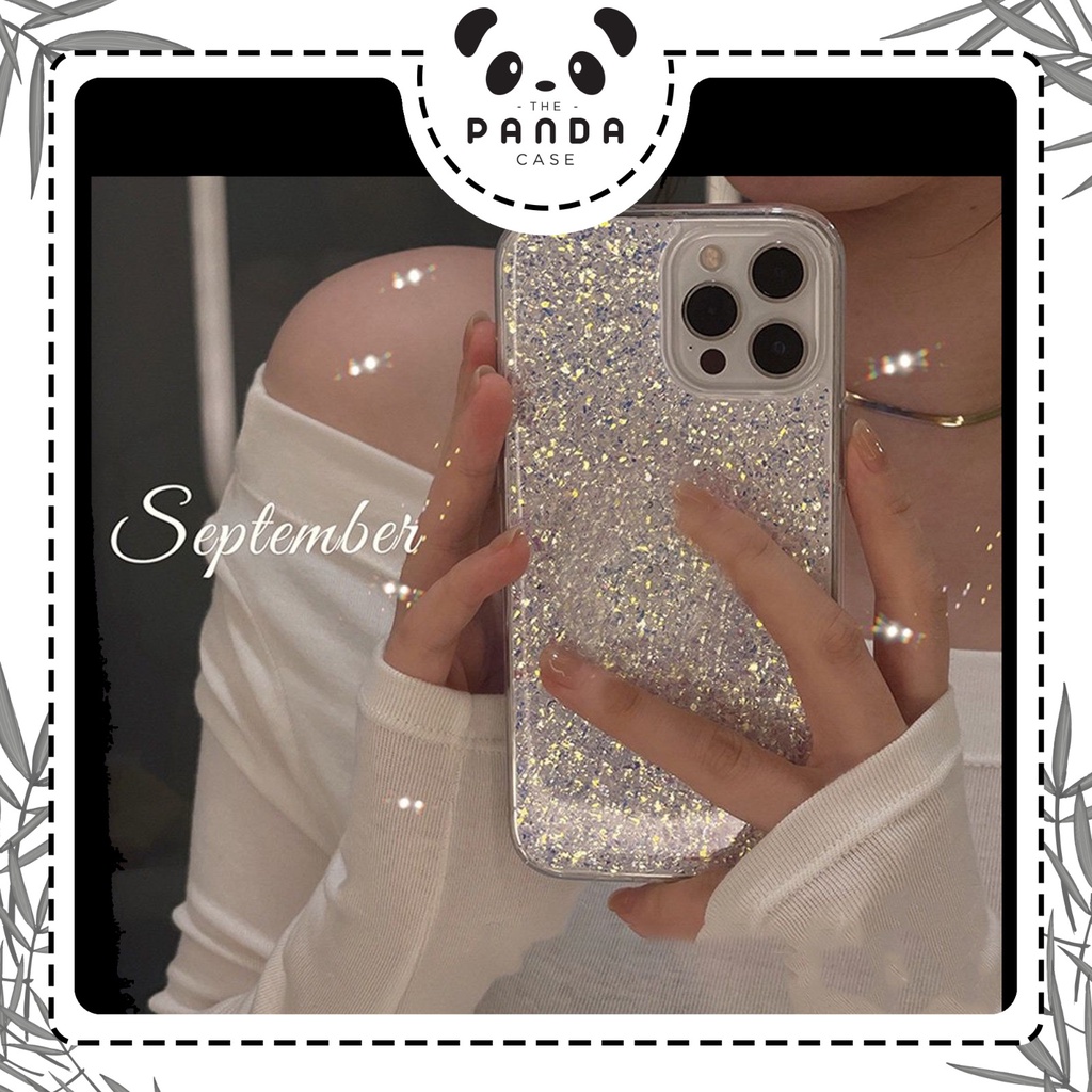 Jual [TPC] Phone Case Bening Transparant Hologram Glitter Card Holder ...