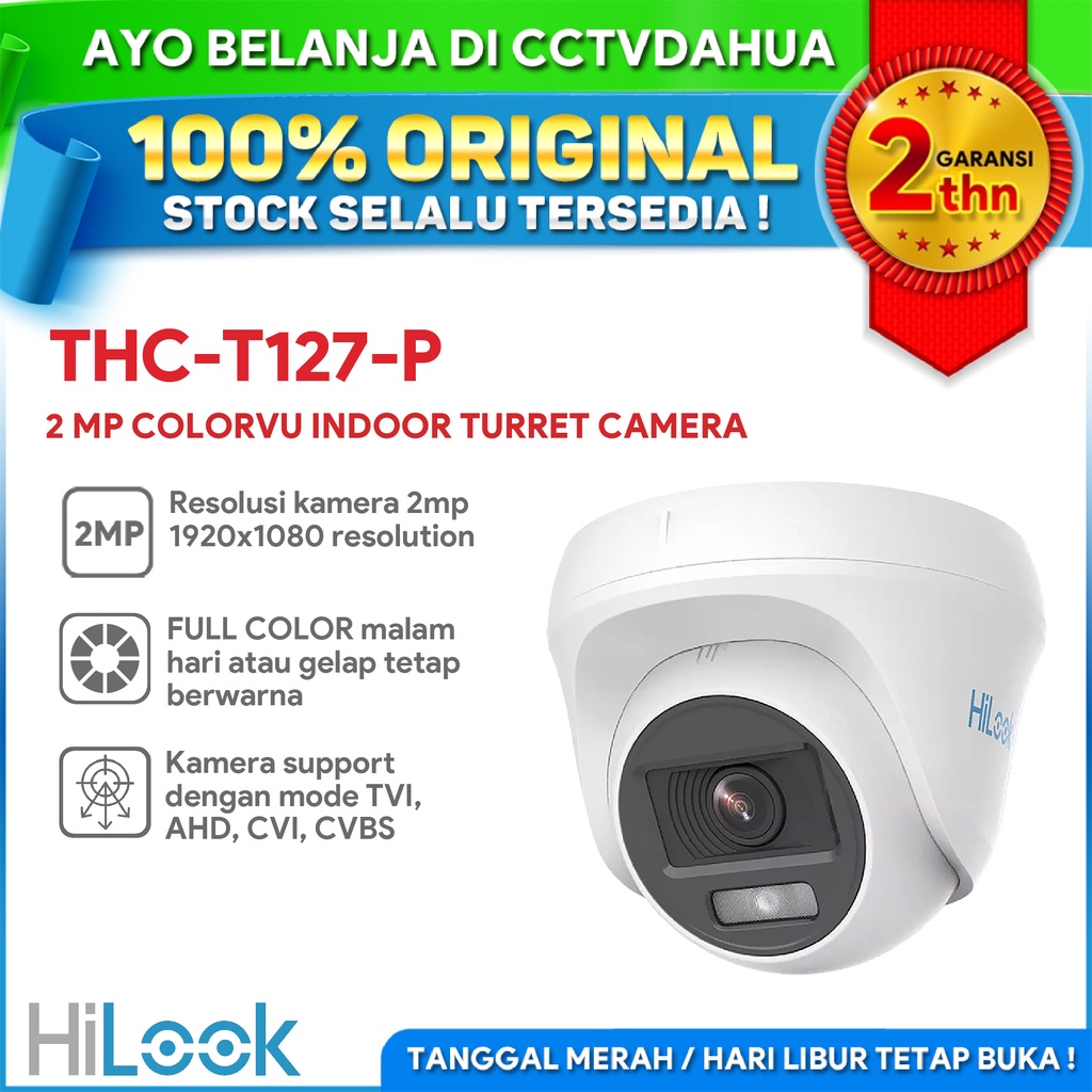 Jual Hilook Thc T127 P 2mp Colorvu Indoor Fixed Mini Bullet Camera