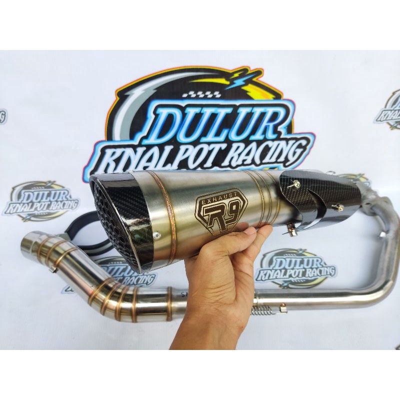 Jual knalpot racing R9 H2 Vixion R15 Byson MX king CBR 150R Tiger Revo ...