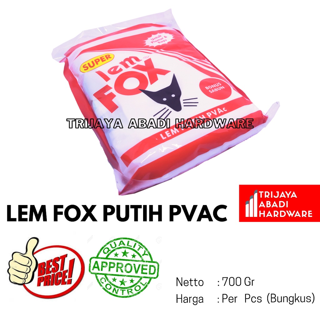 Jual Lem Fox Putih Pvac Plamur Kayu Gr Shopee Indonesia