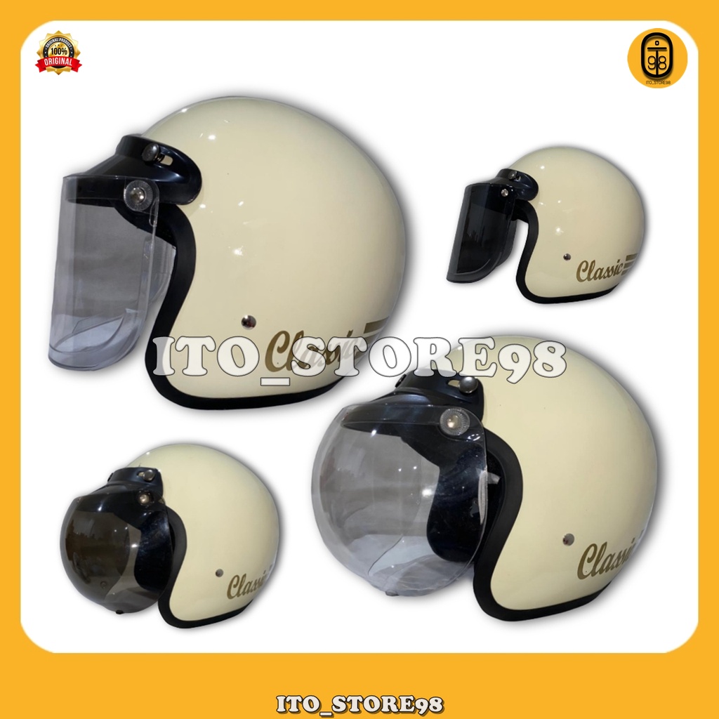 Jual Helm Sepeda Motor Half Face Bogo Classic Pria Wanita Dewasa