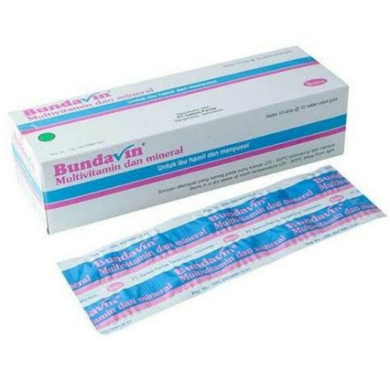 Jual Bundavin Tablet Multivitamin ibu hamil dan menyusui isi 100 Kaplet ...