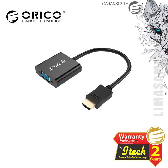 Jual Display Adapter ORICO DHTV-C20 Cable HDMI A to VGA Adaptor 20 CM ...