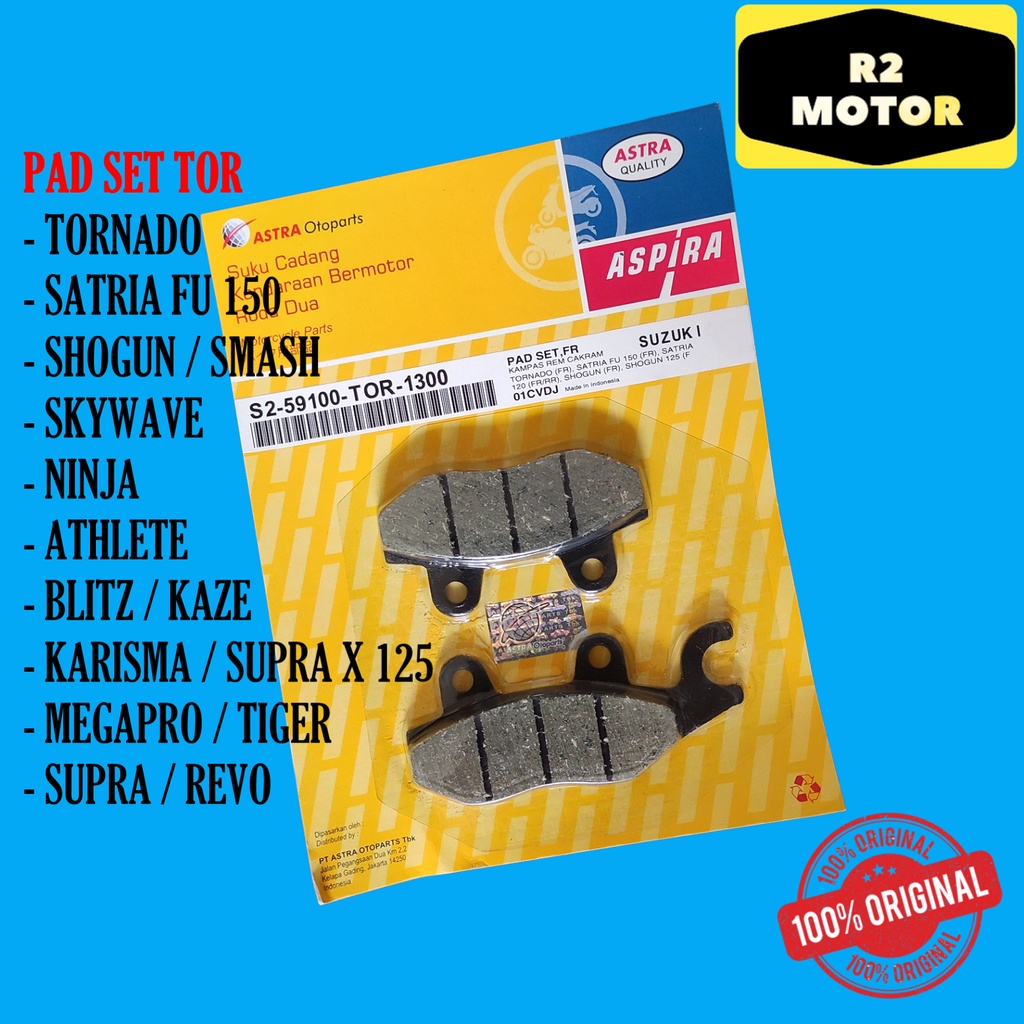Jual KAMPAS REM CAKRAM PAD SET DEPAN TOR TORNADO SATRIA FU 150 120 ...