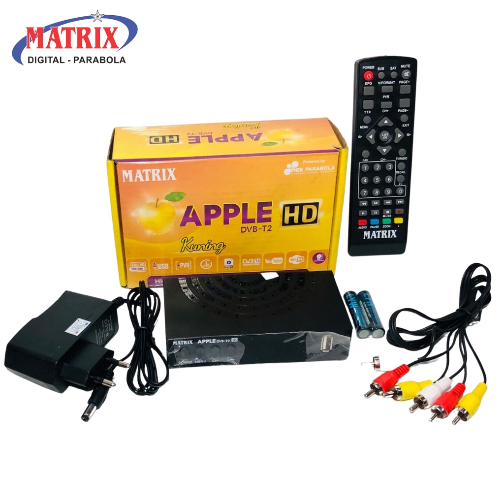 Jual Set Top Box TV Digital Matrix DVB T2 Apple Kuning Receiver TV