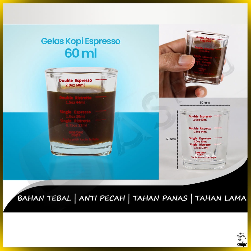 Jual One Two Cups Gelas Ukur Double Shot Espresso Coffee Kopi Single Shoot Bartender Shopee 5667