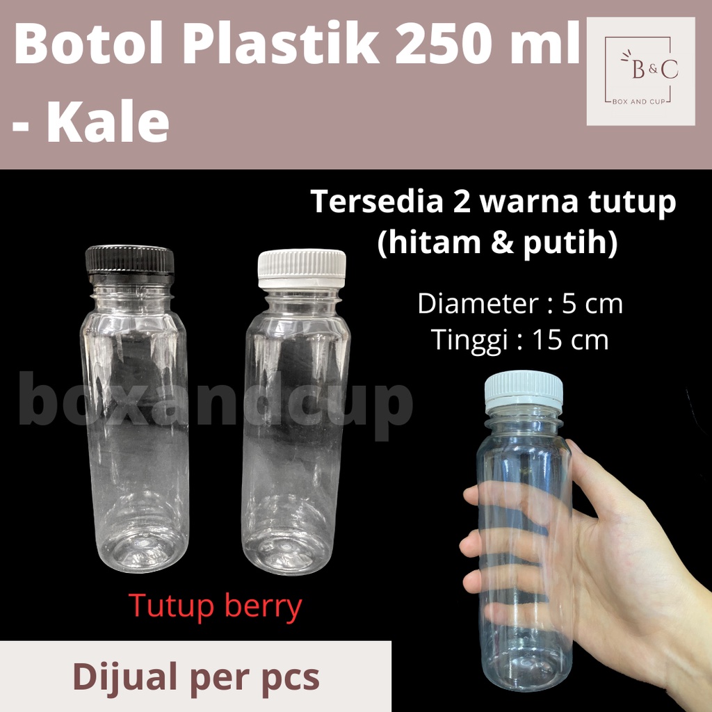 Jual Botol Minuman Plastik 250 ml Kale / Cokelat Bulat Warna Bening ...