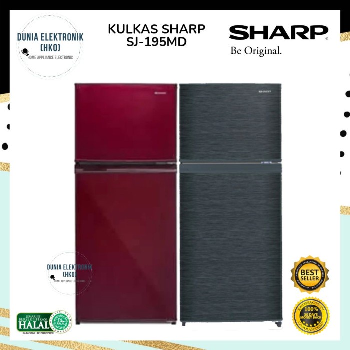 Jual KULKAS SHARP SJ 195MD SJ 195 MD LEMARI ES 2 PINTU LOW WATT 152