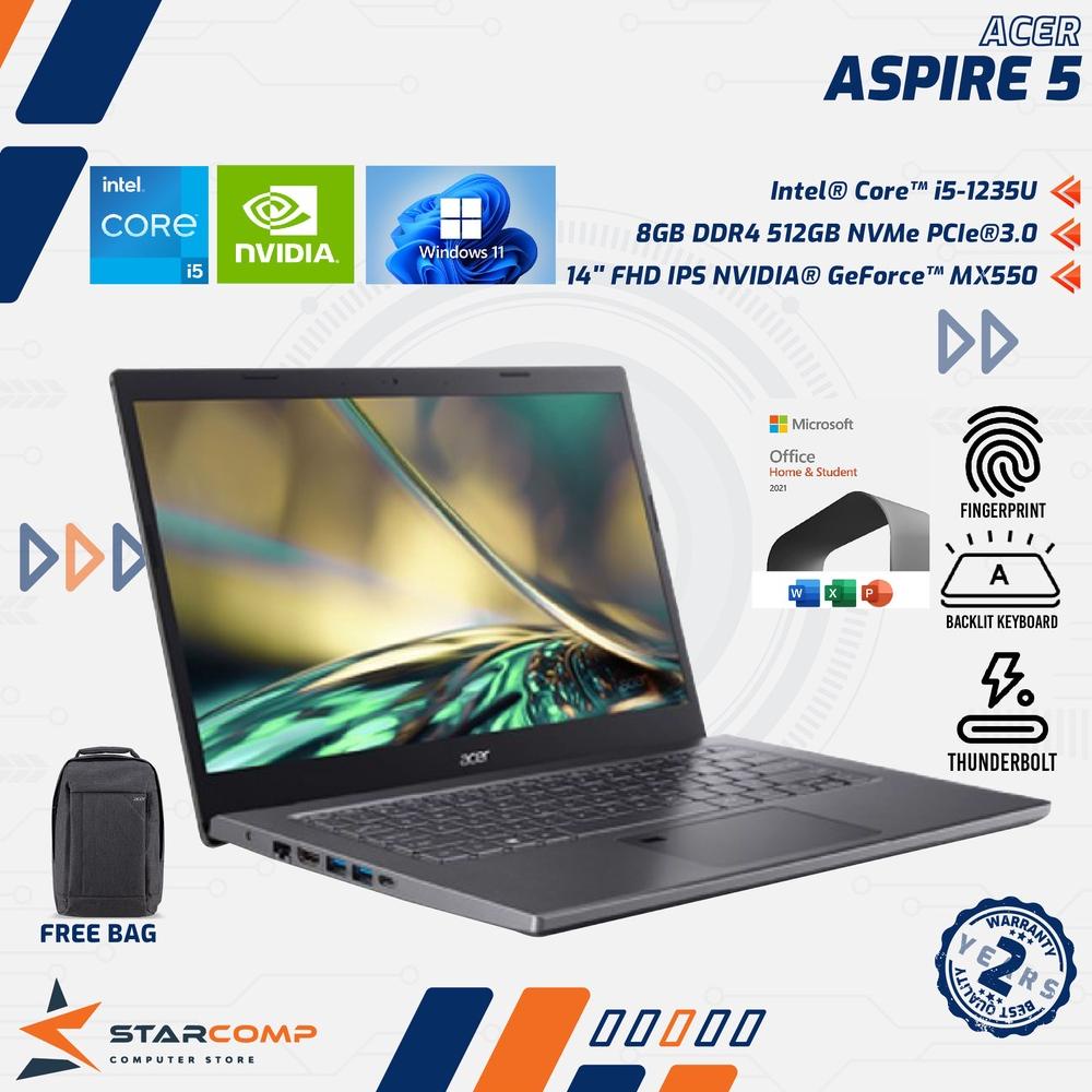 Jual ACER Aspire 5 Slim A514 55G I5 1235U 8GB 512GB MX550 14 FHD IPS