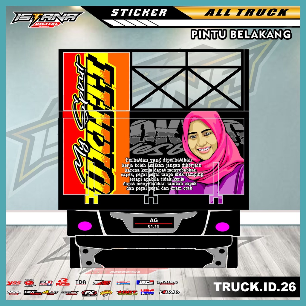 Jual Stiker Decal Pintu Bak Belakang Truk Sticker Variasi Pintu Bak