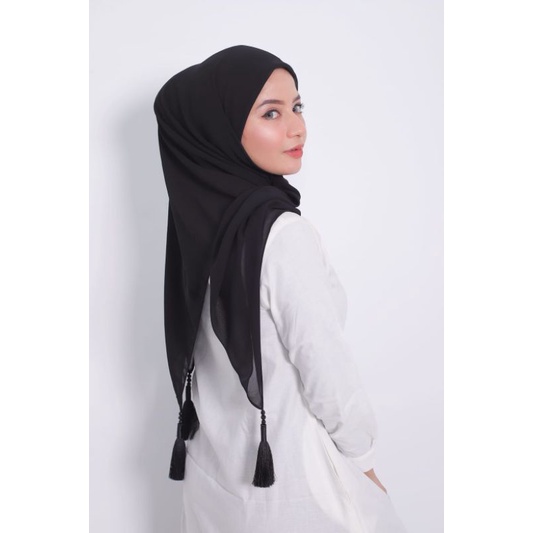 Jual COD Segi 4 Tassel Segi 4 Ceruty Sifon Armany Hijab Tassel Square