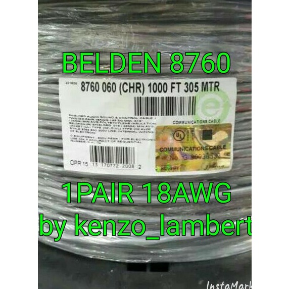 Jual Kabel Belden 8760 Twisted Shielded 1 Pair 18 Awg / Belden 8760 18 ...