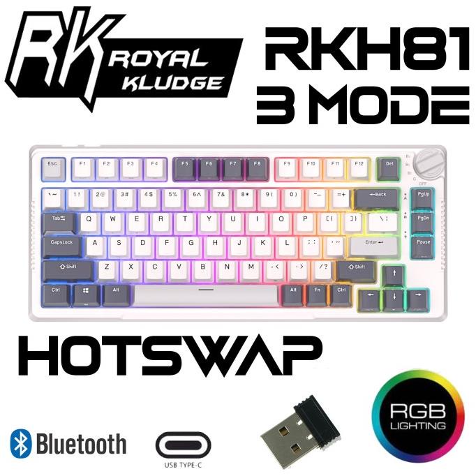 Jual Royal Kludge Rkh81 H81 Rgb Mechanical Keyboard 3 Mode Hotswap ...