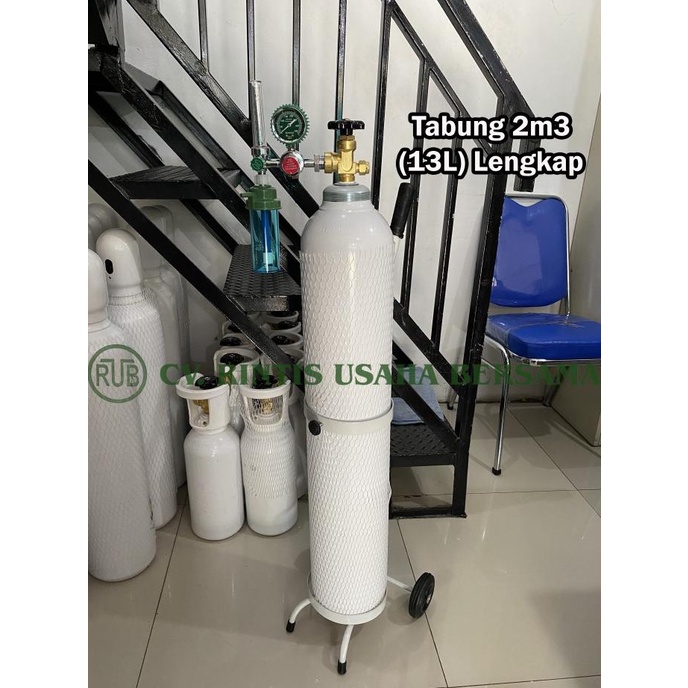 Jual Tabung Oksigen 2m3 Lengkap Tabung Troly Regulator Selang Isi Shopee Indonesia 