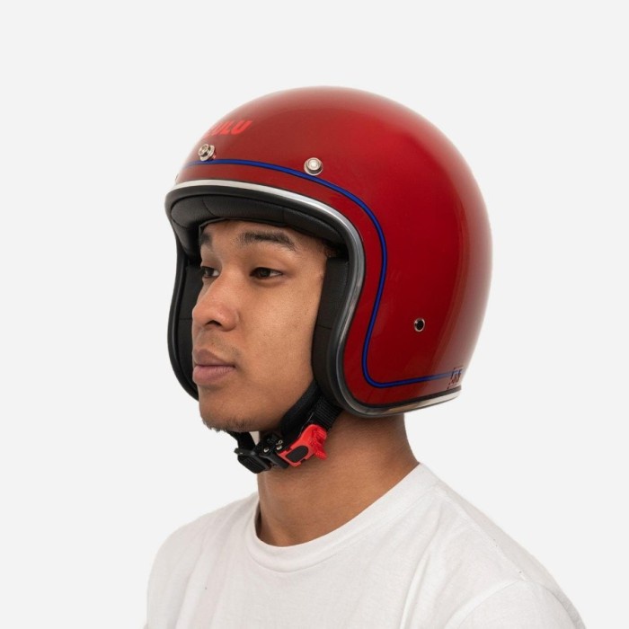 Jual Helm Helmet Zulu Azura Maroon Chrome | Shopee Indonesia