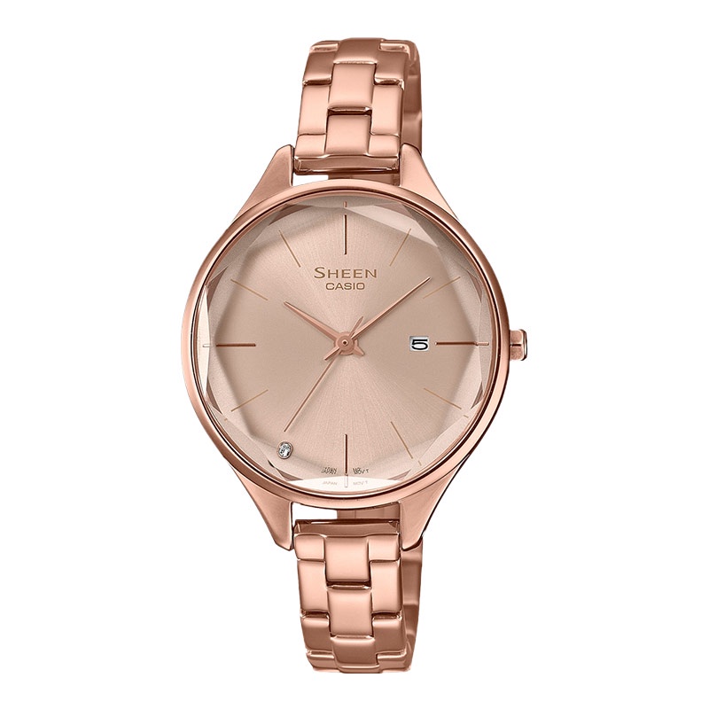 Jual Jam Tangan Wanita Casio Sheen SHE 4062PG 4AUDF Rose Gold Dial Rose Gold Stainless Steel Band Shopee Indonesia