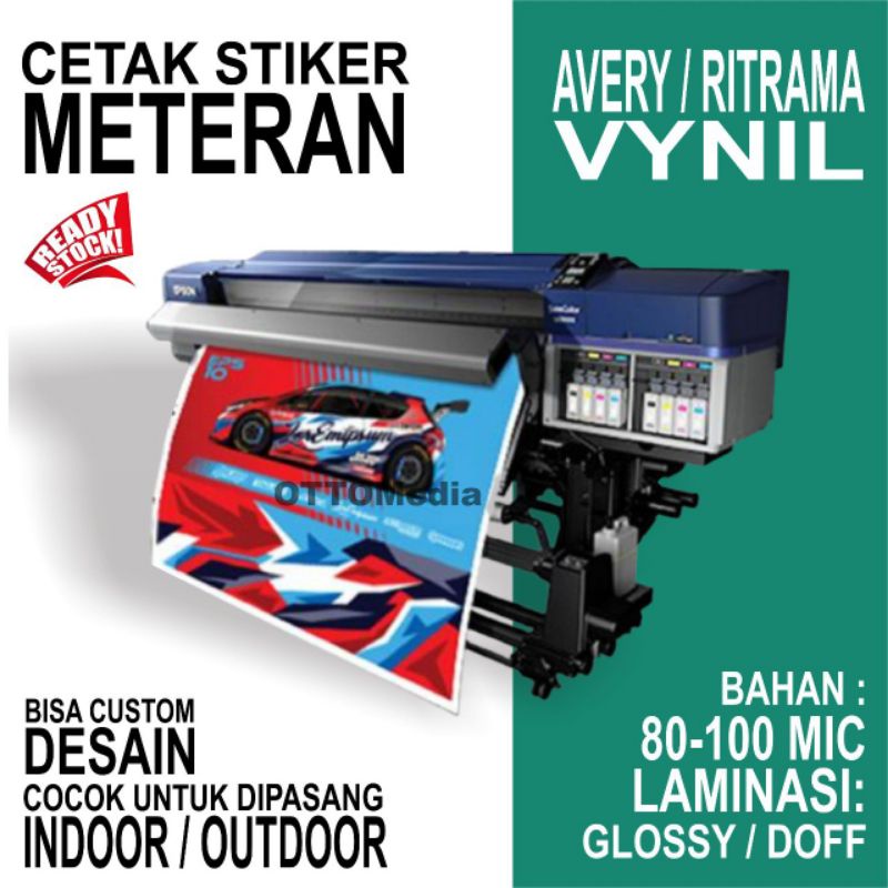 Jual CETAK STIKER VYNIL METERAN AVERY RITRAMA 3M MESIN INDOOR CUSTOM ...