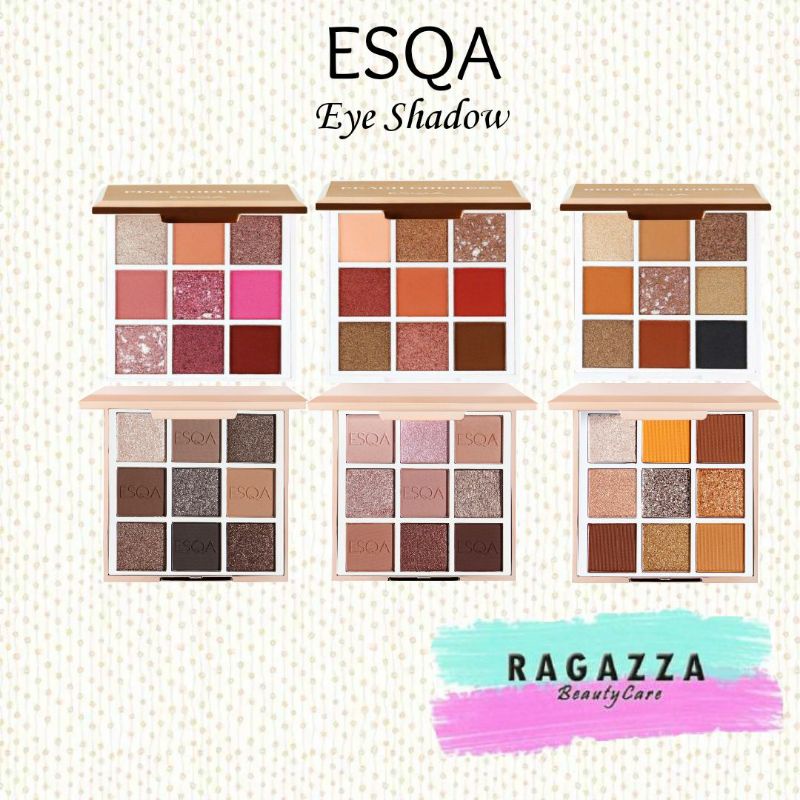 Jual [NEW] ESQA The Goddess Eyeshadow Palette 9 Warna Pink/ Peach