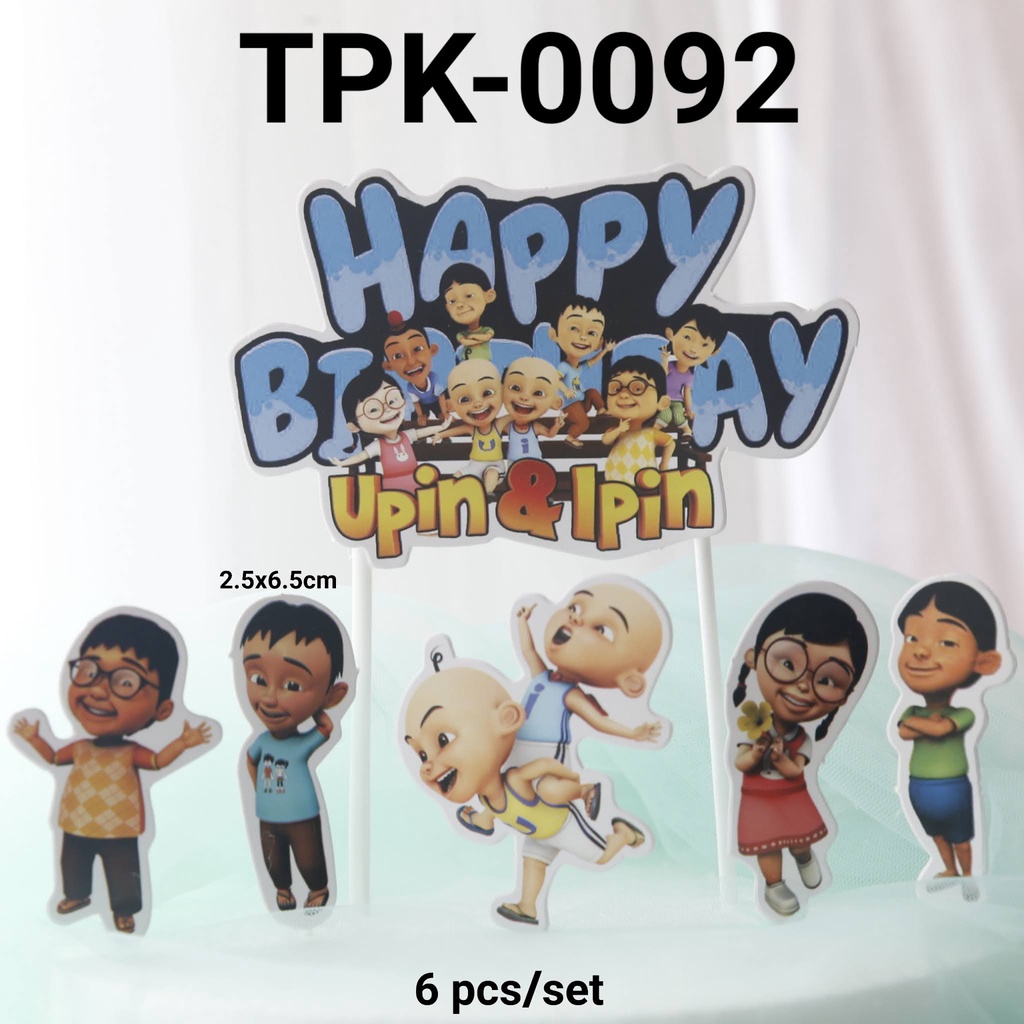 Jual Tpk Cake Topper Hiasan Kue Kertas Upin Ipin Tpk Shopee