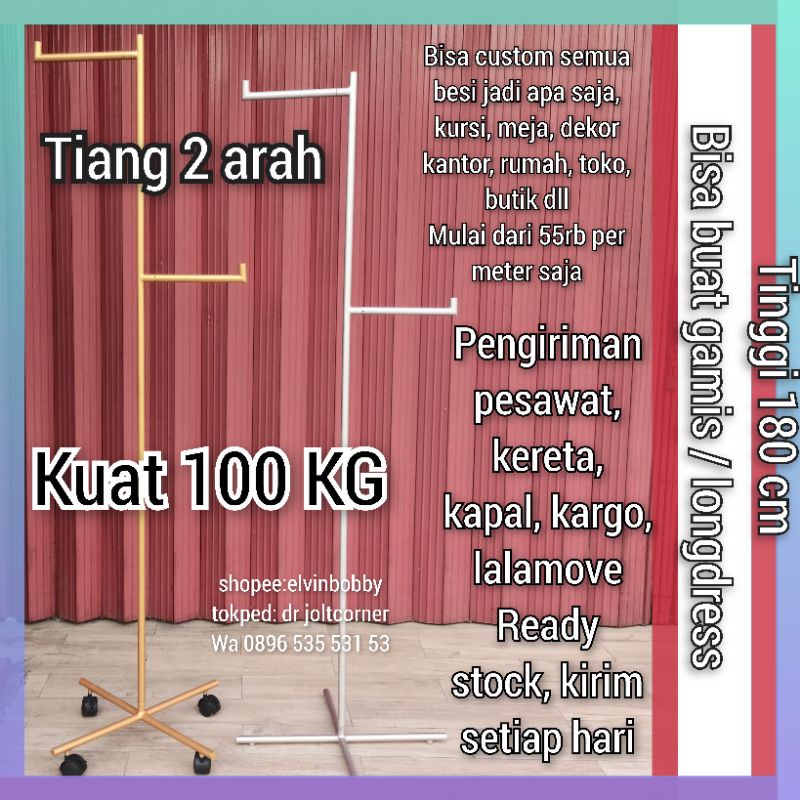 Jual TIANG DUA ARAH EMAS CUSTOK WARNA ROSEGOLD GAWANG BAJU TIANG ...