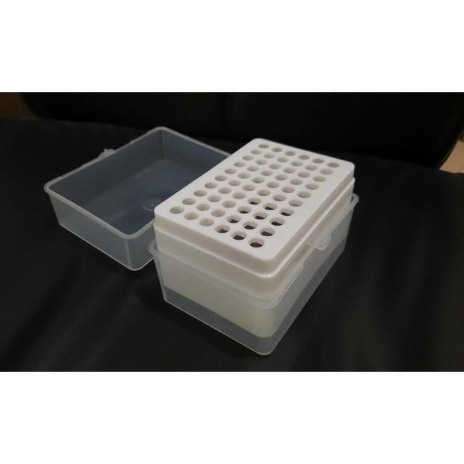 Jual Rak Blue Tip Plastik 100 Lubang Wadah Box Rack Micropipette Tip