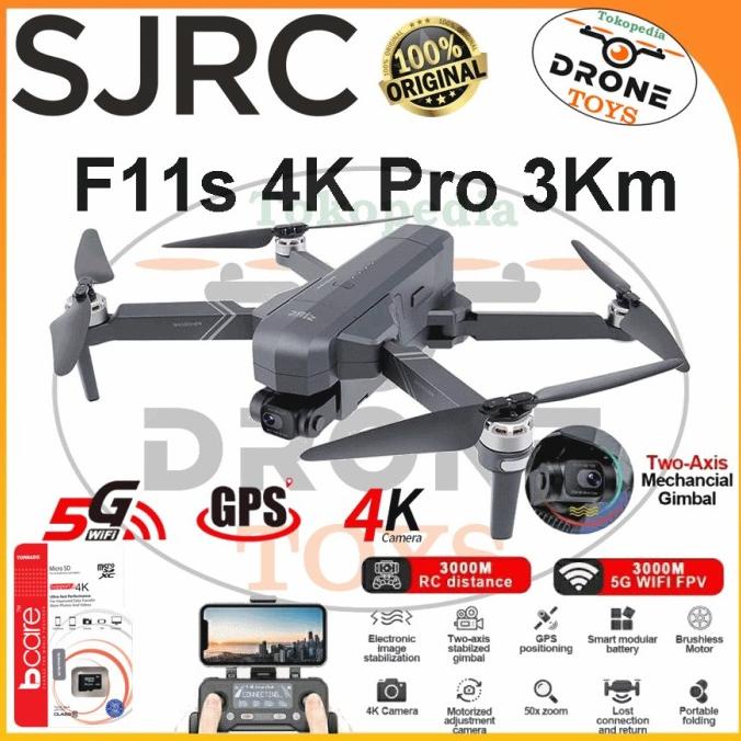 Jual Drone Sjrc F11s Pro S Ptz 4k 3km Eis Dual Antishake Self