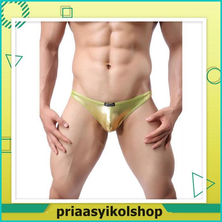 Jual Cncd N23 Elastic Imitation Leather Underwear For Men Hip Sexy Briefs Hight Class 2312