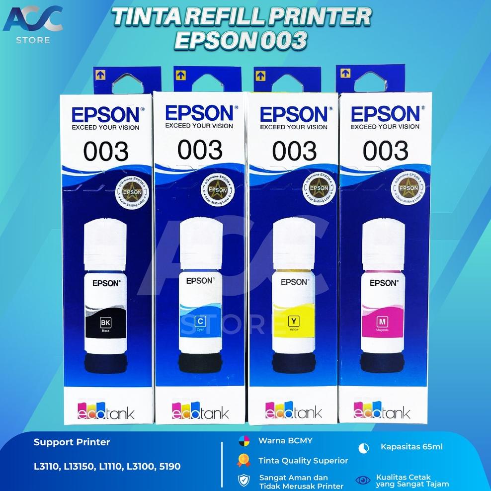 Jual DISCOUNT !! 1 SET 4 PCS Tinta Epson 003 Compatible Isi Ulang