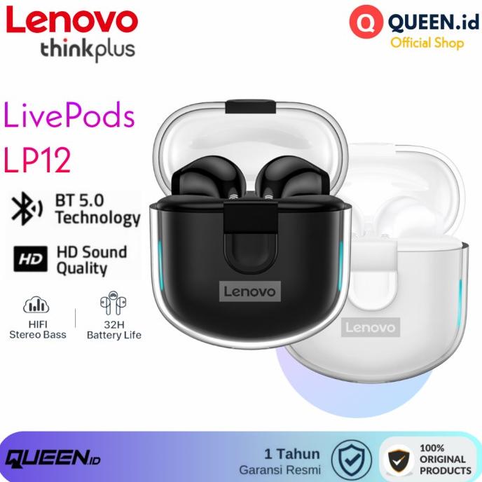 Jual Terbaru!!! Lenovo Lp12 True Wireless Earbuds Tws Headset