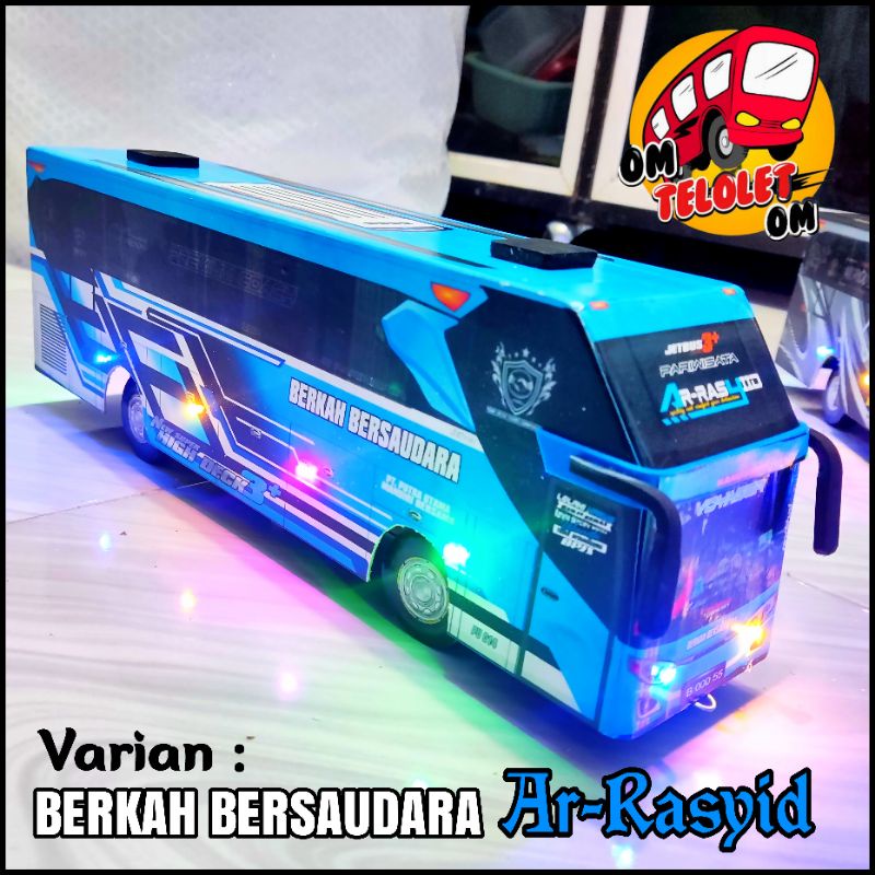 Jual Miniatur Bus Telolet Basuri Berkah Bersaudara AR-Rasyid Full Lampu ...