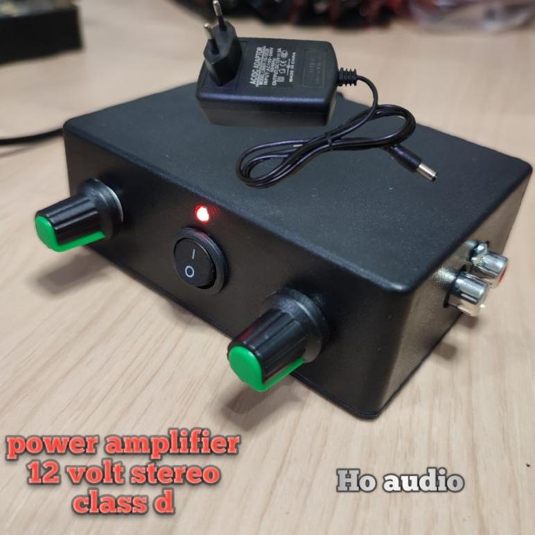 Jual AMPLI MINI 12V STEREO 2 POTENSIO AMPLIFIER CLASS D + ADAPTOR 12 ...