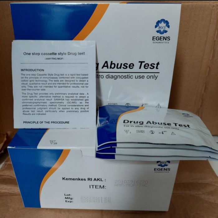 Jual Drug Abuse Test multi 3 parameter 1 box isi 25 pcs merek egens