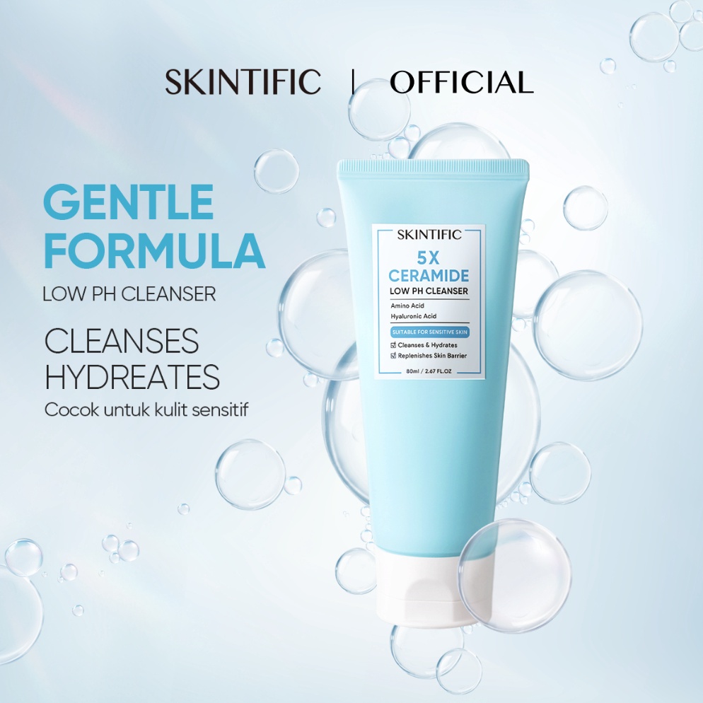 Jual Original SKINTIFIC Facial Wash Low pH Cleanser Sabun Cuci Muka 5x