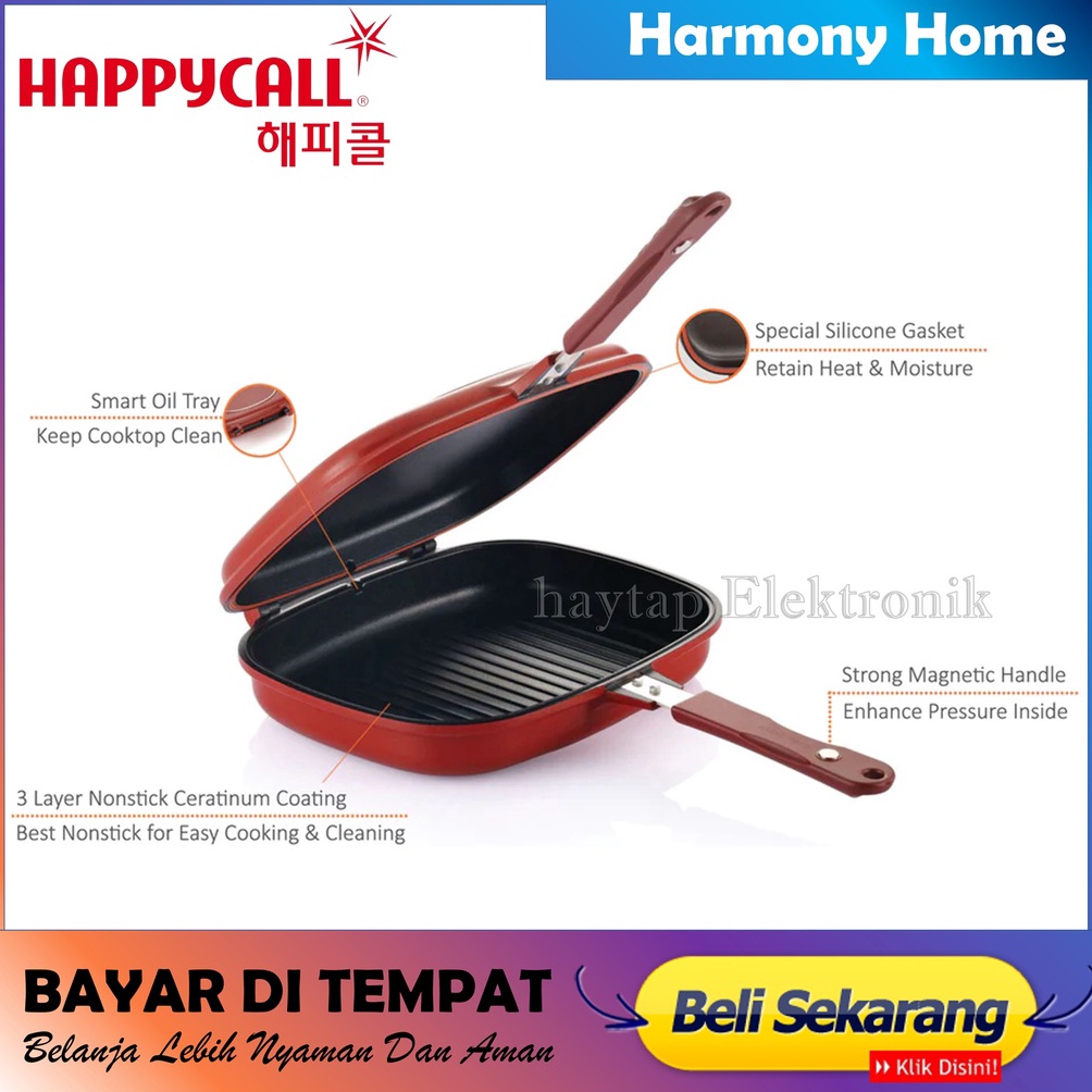 Jual Happy Call Double Pan Jumbo 32cm happycall double Pan Bolak Balik size  32cm