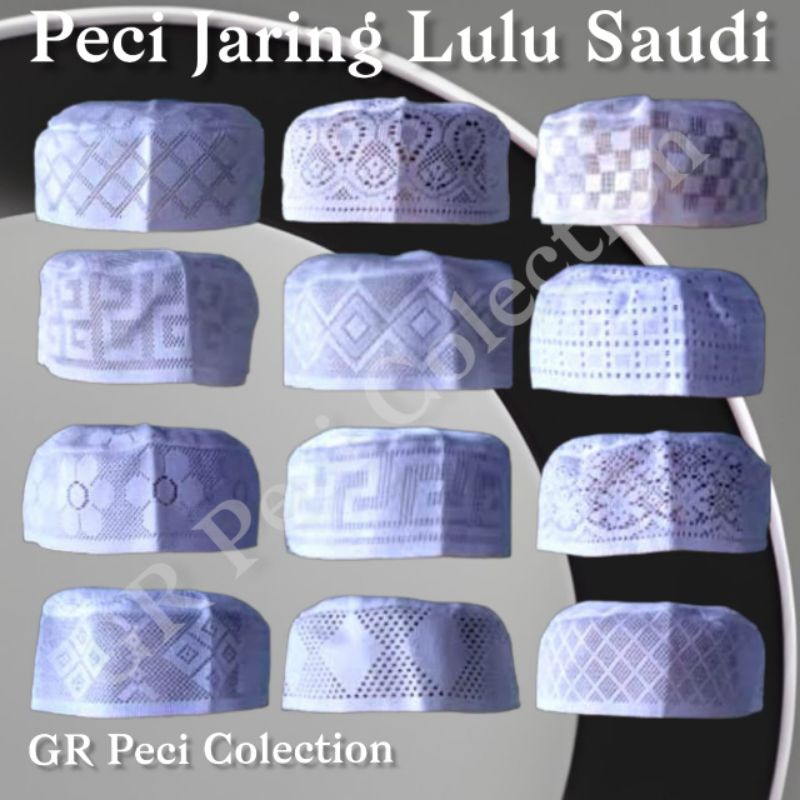 PECI KOPIAH JARING LULU SAUDI KUALITAS PREMIUM / PECI LULU AL-BUKHARI TERLARIS / PECI KOPIAH JARING SONGKOK NEW LULU