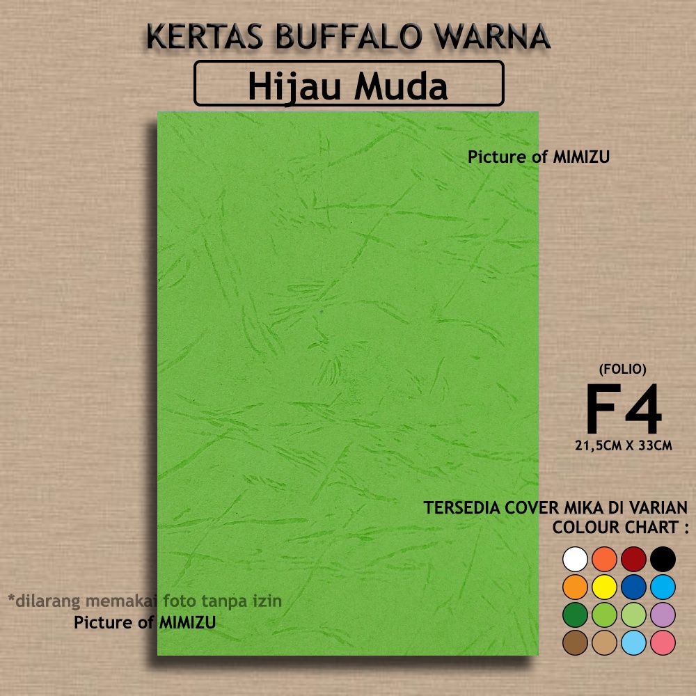 Jual Kertas Buffalo F4 warna Hijau Sedang Cover JILID SAMPUL Kertas