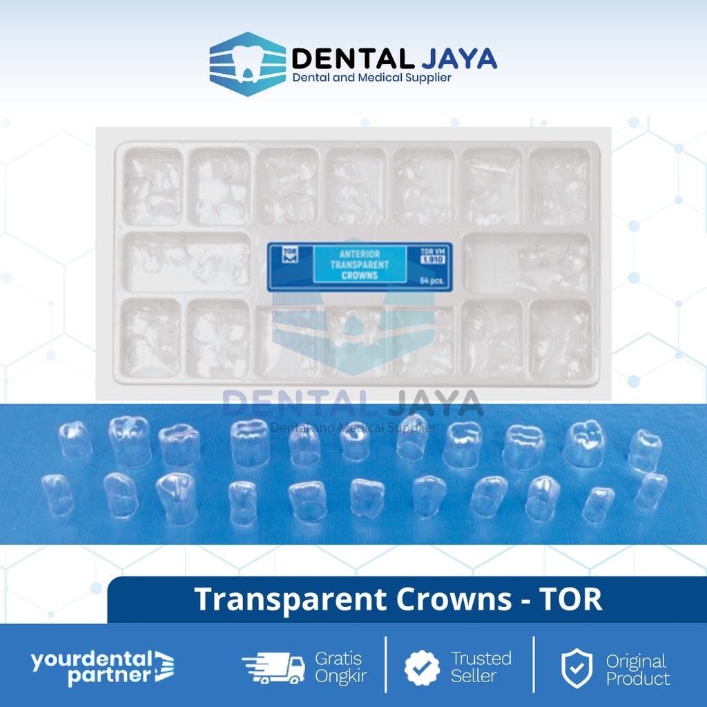Jual Dental Jaya Anterior Posterior Deciduous Transparent Crowns Form Cetakan Plastik / Crown