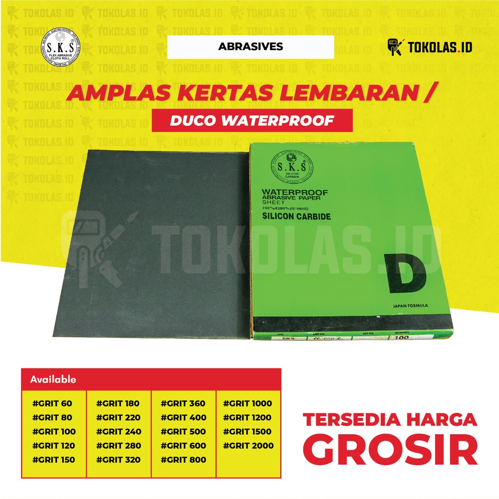 Jual 30 Lembar SKS Amplas Kertas Lembaran Duco Waterproof Grit 2000